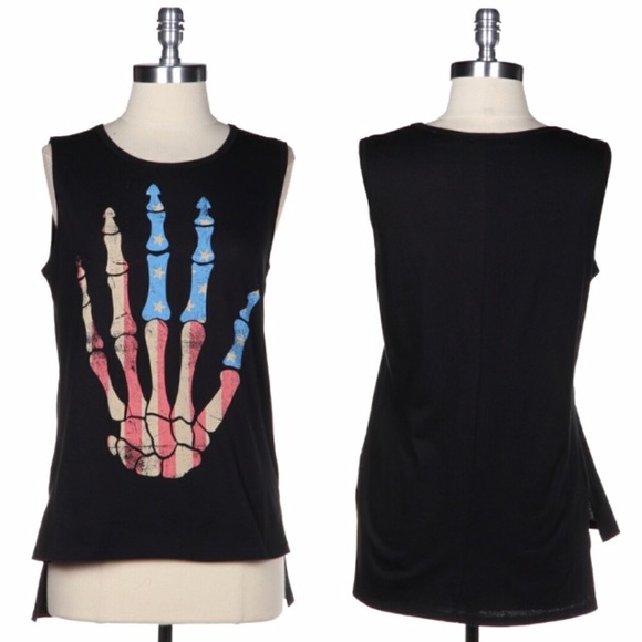🎉host pick🎉Skull hand graphic tank American flag - Picture 3 of 5